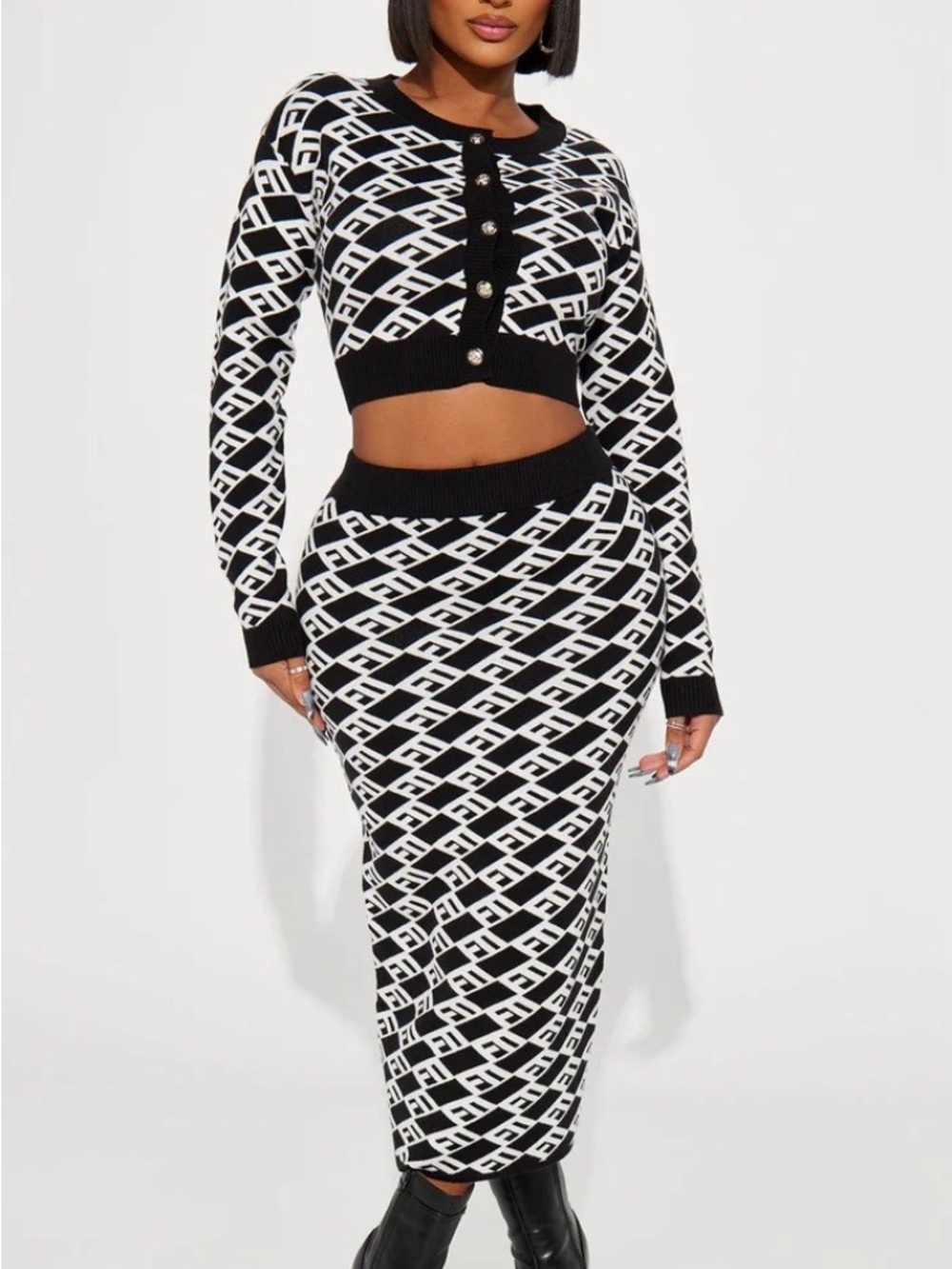 Fashion Nova Lori Sweater Skirt Set - Size 1XL - NWT!